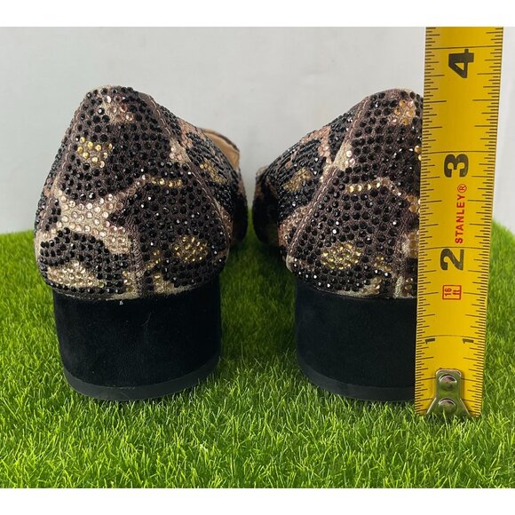 NEW Alex Marie Womens Leopard Print Embellished Loafers Size 5.5 Medium Heel - Picture 4 of 7